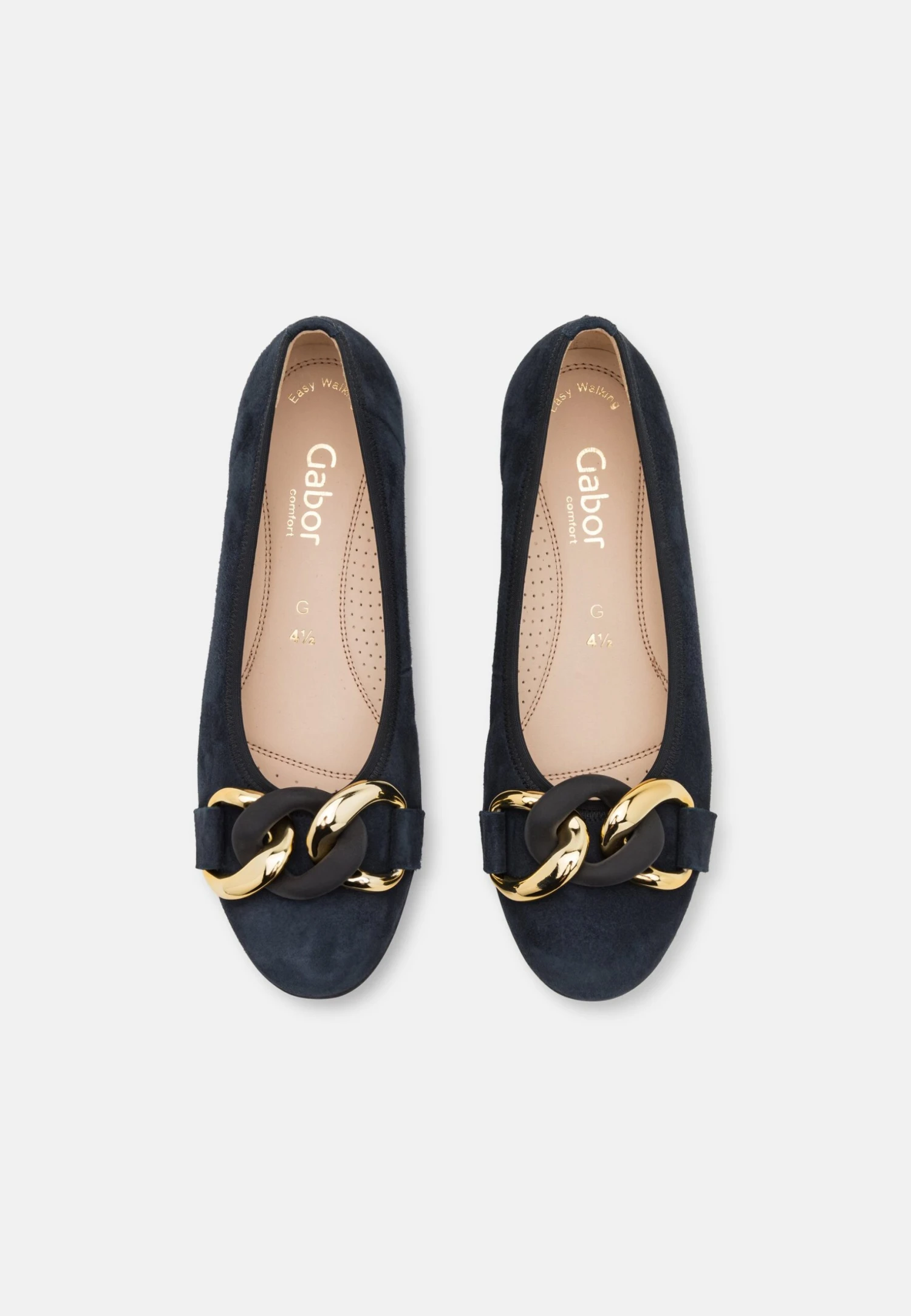 Gabor Comfort Ballerina'S - Dark Blue/Uni Gold 8 Gabor Comfort Ballerina'S - Dark Blue/Uni Gold - Afbeelding 6