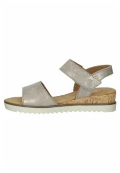 Gabor Sandalen Met Sleehak - Muschel Kork Crem