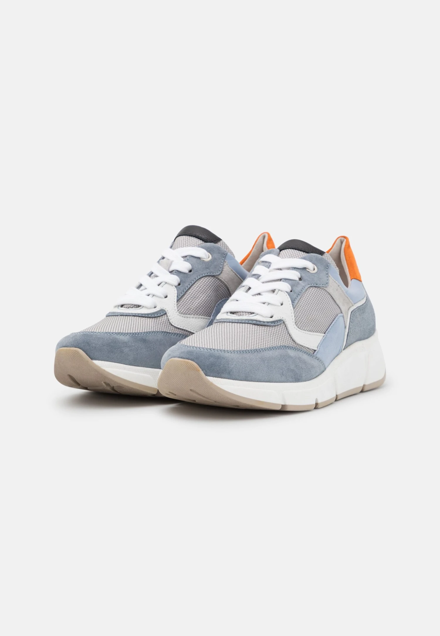 Gabor Comfort Sneakers Laag - Grau/Cielo/Orange 5 Gabor Comfort Sneakers Laag - Grau/Cielo/Orange - Afbeelding 3
