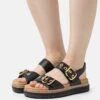 Gabor Comfort Sandalen Met Plateauzool - Schwarz/Gold -Gabor Schoenen bf8356c3894e4ac88513c90e28f22467
